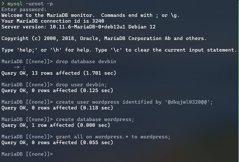 MariaDB command